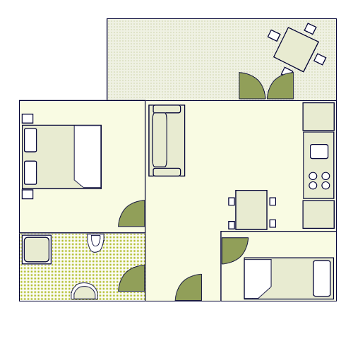 Schema essenziale dell'appartamento - 2 - 2+2